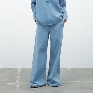 High rise wide leg jeans